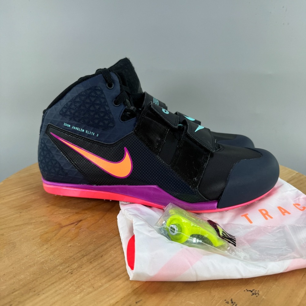 Nike Zoom Javelin Elite 3 Mens Size 11.5 Track Shoes Black Obsidian Orange Pulse
